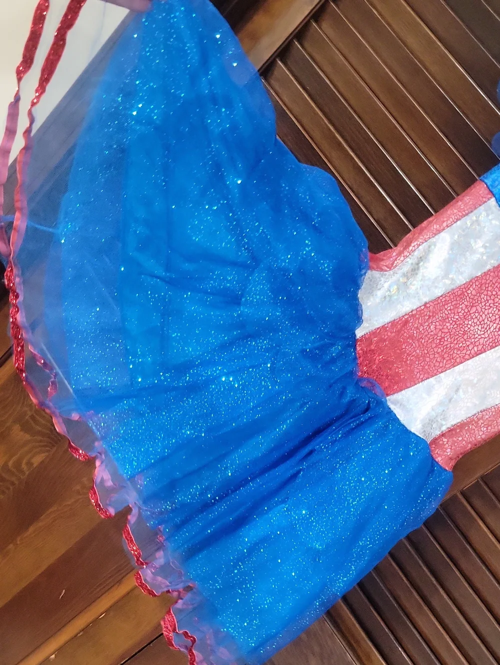 Marvel Blue and Red Glitter Superhero Dress with Silver Star